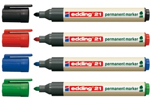 Edding permanentmarker 21 assorti 4 stuks